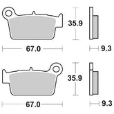 Pastiglie Freno Posteriori  SBS YAMAHA YZ 125 03 POST per BETA RR 250 2T 2013-2021, set per 1 disco
